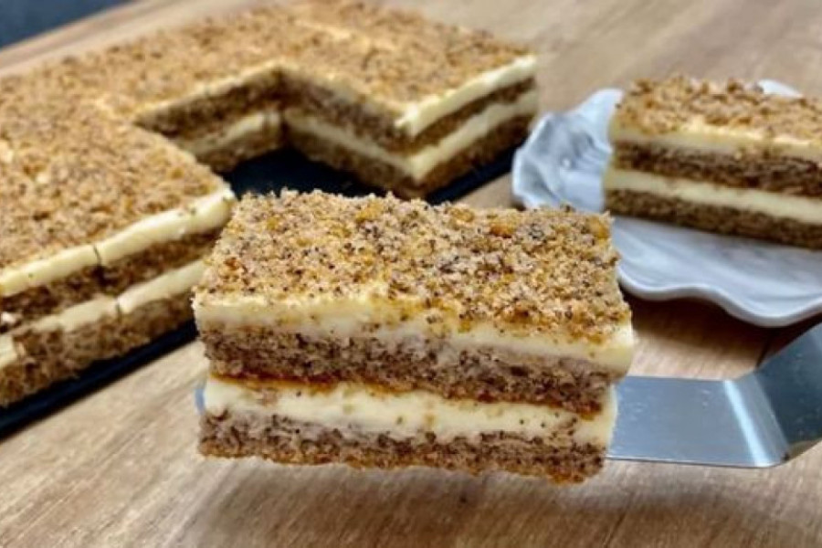 STARINSKI RECEPT NAŠIH BAKA, KOJI NE IZLAZI IZ MODE Kolač sa orahom i jogurtom, miriše na vrhunski užitak