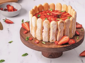 ŠARLOTA SA JAGODAMA Raskošna poslastica u savršenom kremasto-voćnom spoju, pravi raj za sladokusce