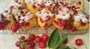 ŽUTI KOLAČ SA VIŠNJAMA I TREŠNJAMA SA MERAMA "NA ČAŠE" Sa kanala bakina kuhinja, jednostavnije od ovoga ne može